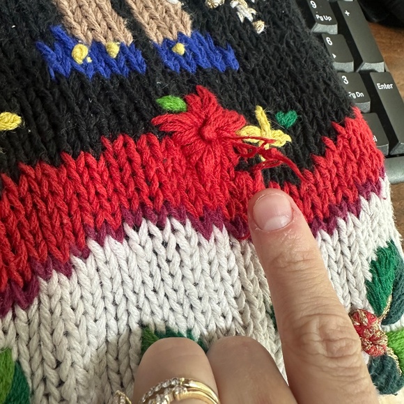 Vintage Christmas Teddy Bear Nutcracker Holiday Chunky Grannycore Sweater Sz L - Picture 7 of 8